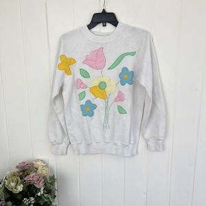 Vintage 1970’s Flower Appliqué Sweatshirt